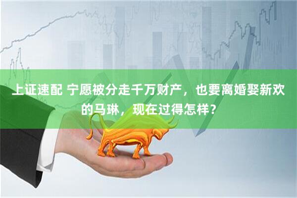 上证速配 宁愿被分走千万财产，也要离婚娶新欢的马琳，现在过得怎样？